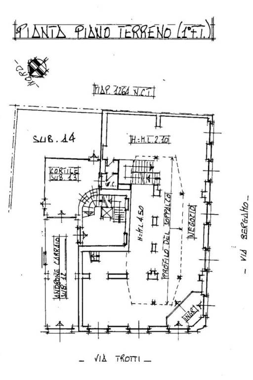 planimetria via Trotti ang. via Bergamo 1
