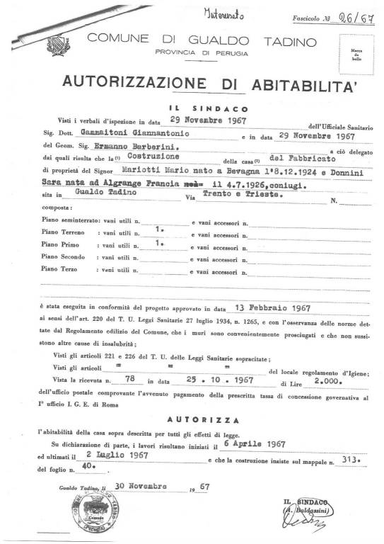 ABITABILITA' 1967 1