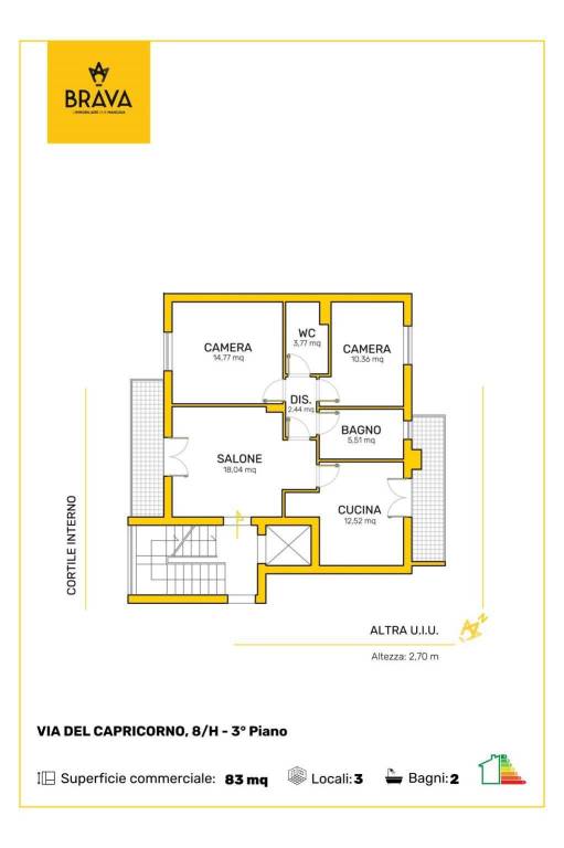 plan VIA DEL CAPRICORNO n. 8H Scala 8H Interno 7 P