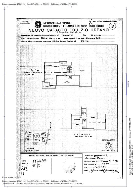 Scheda rasterizzata appartamento