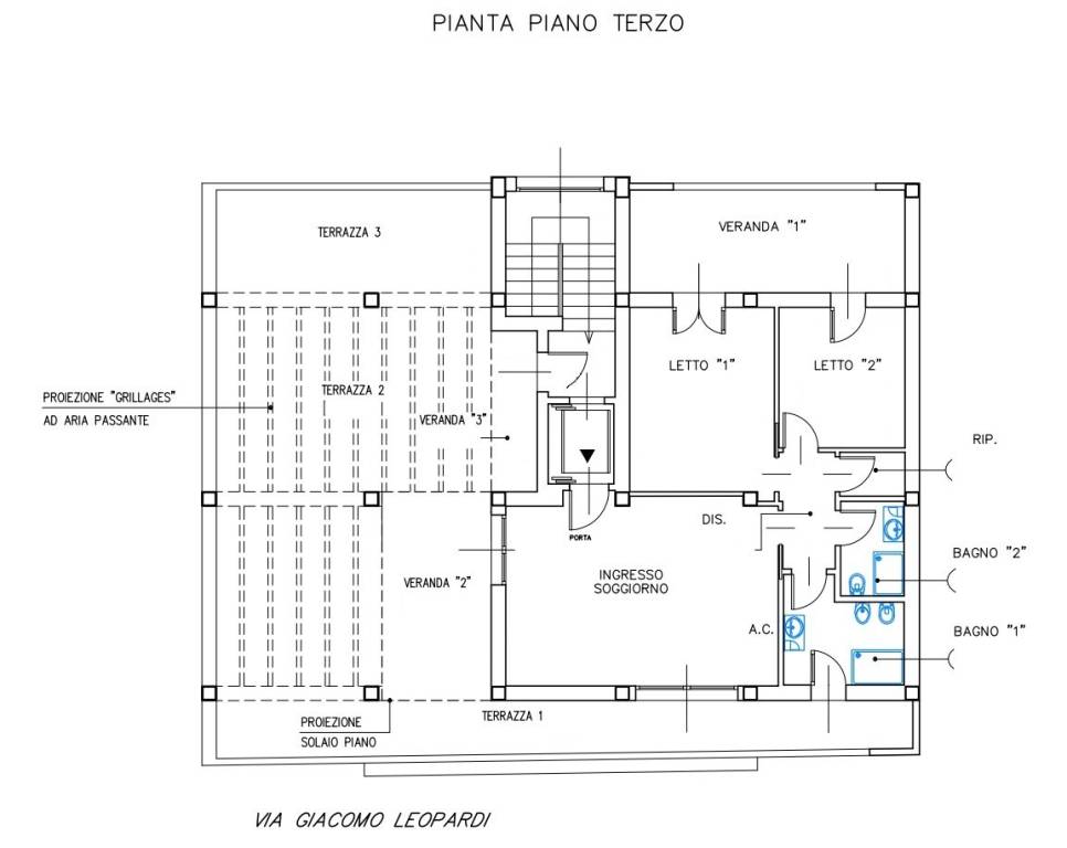 Planimetria - Via Leopardi, Quartu 3P