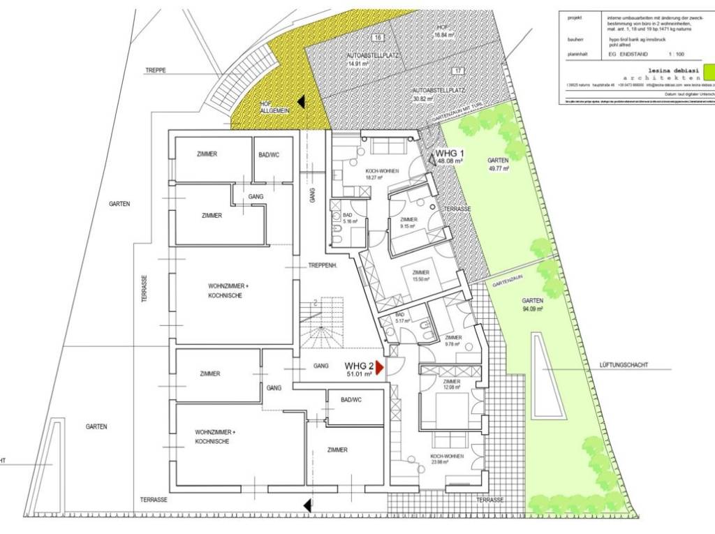 W2: Fantastico, nuovo trilocale con terrazza e ampio giardino privato - Planimetria 1