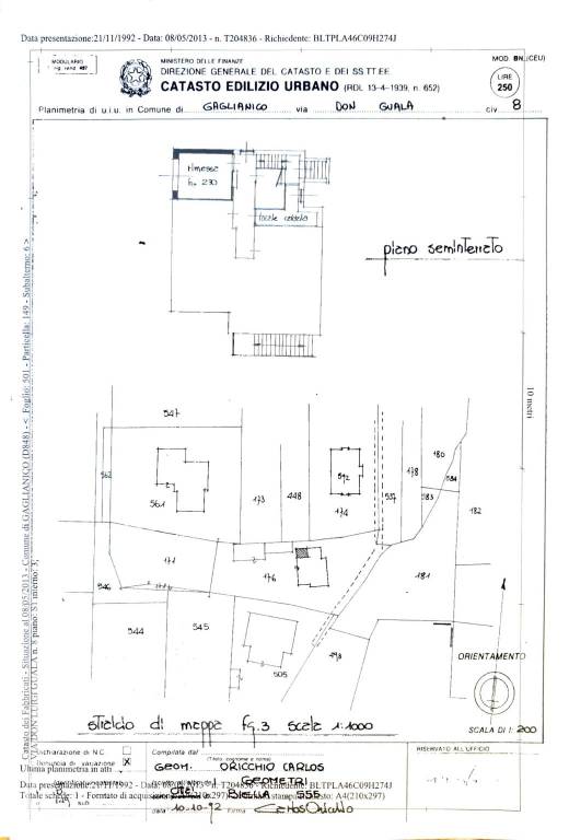 planimetria gaglianico 1