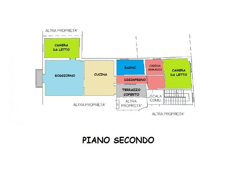 Planimetria piano secondo - Trilocale