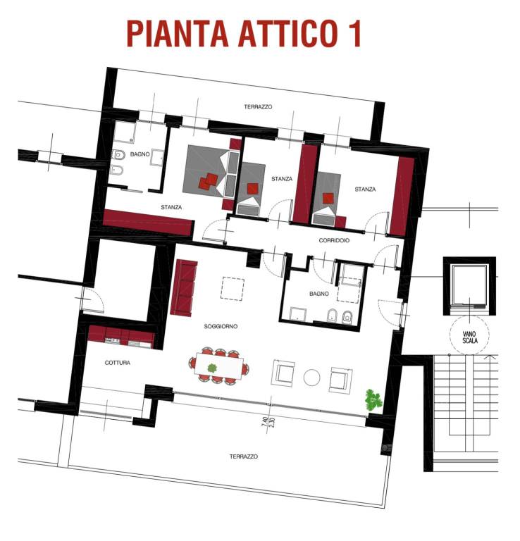 Pianta Attico 1 primo piano