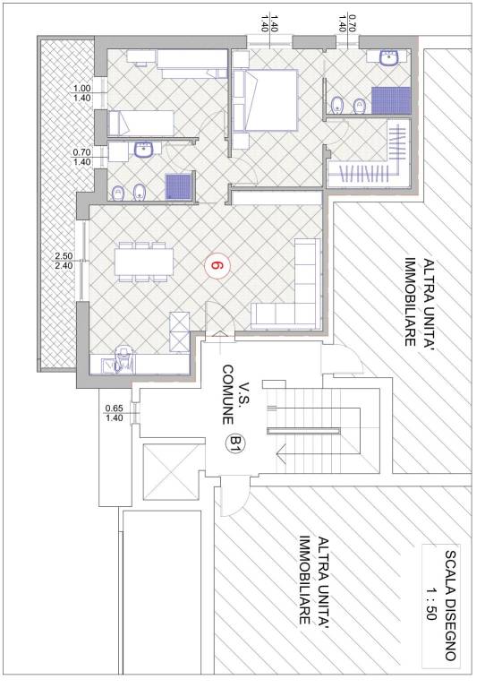 Appartamento n. 6 tre locali palazzina B