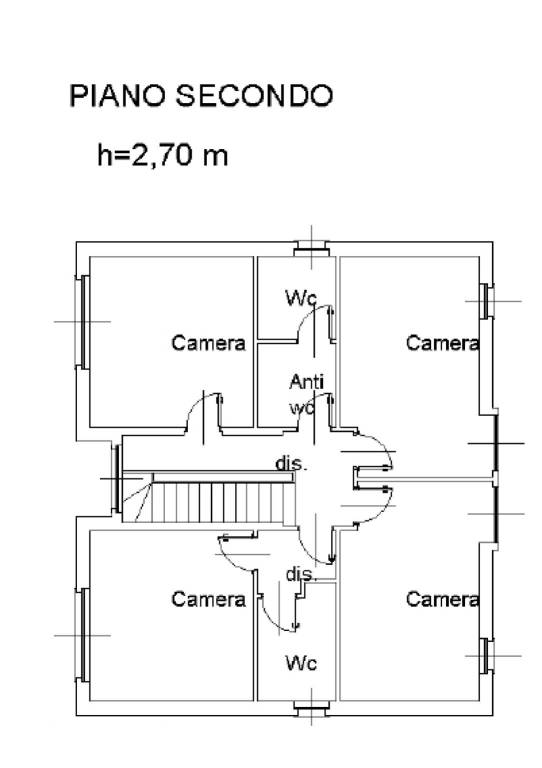 Planimetria villa appartamento primo piano (2P)