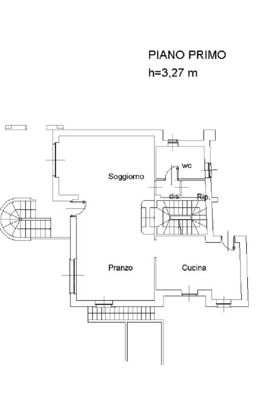 Planimetria villa appartamento primo piano (1P)