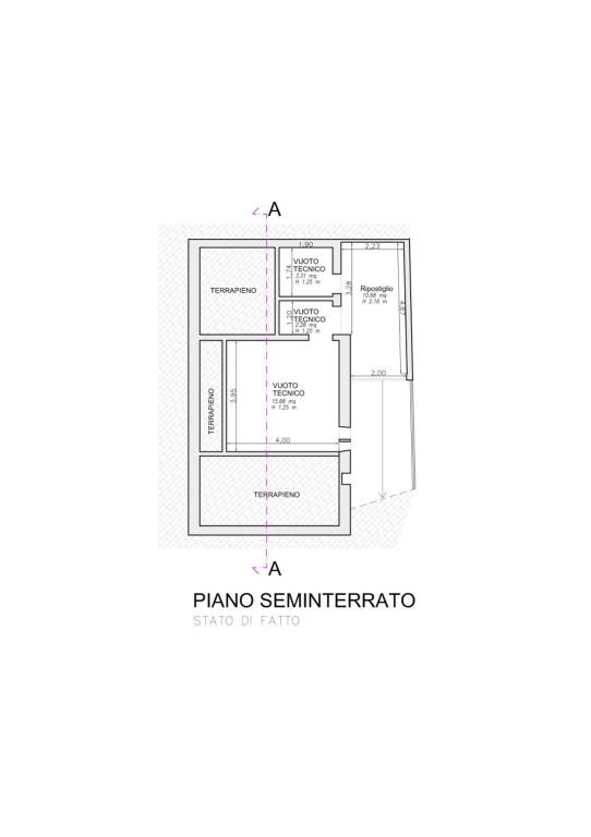 stato di fatto - piano seminterrato