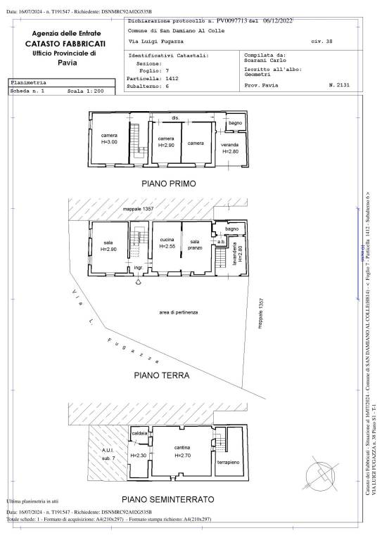scheda catastale san damiano 1