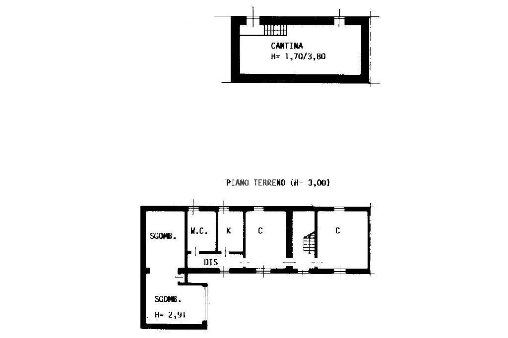 planimetria piano terra e piano seminterrato
