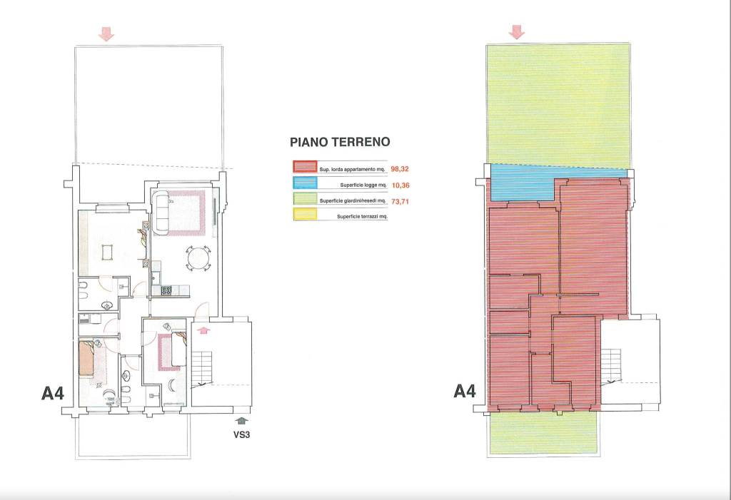 appartamento A4 piano terra 3 camere