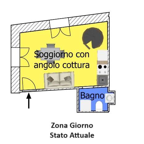 1 zona giorno stato attuale