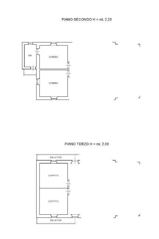 Planimetria piano secondo e terzo