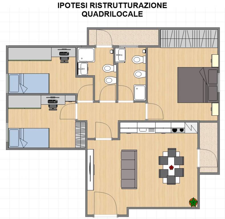 Ipotesi ristrutturazione quadrilocale