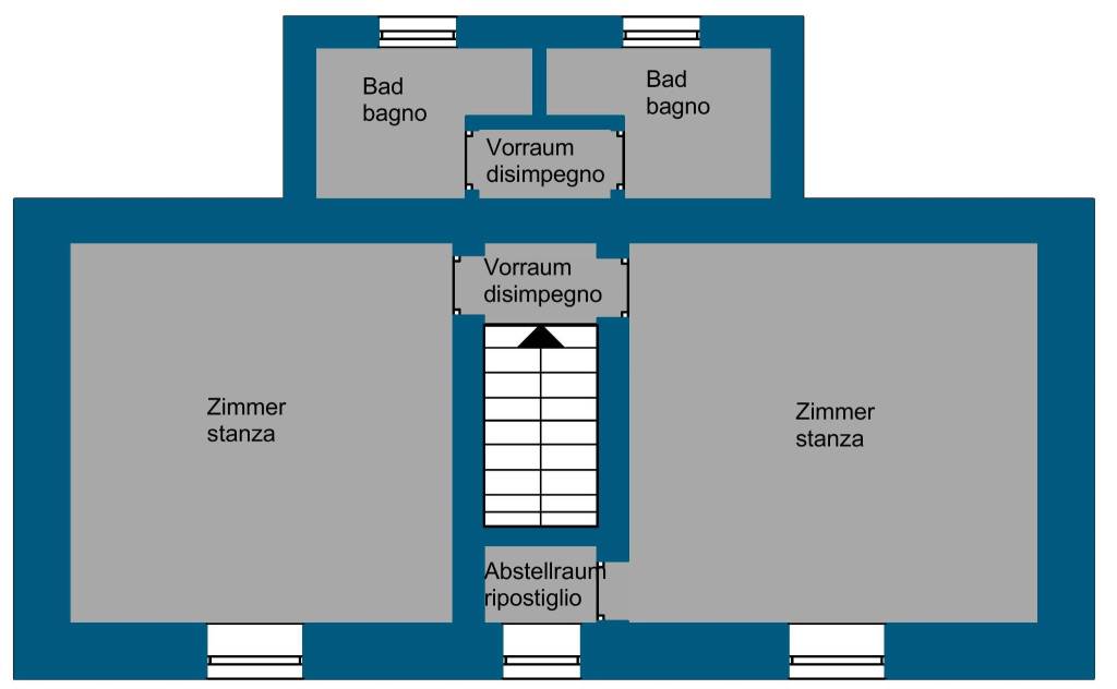 Planimetria casa B 1° piano