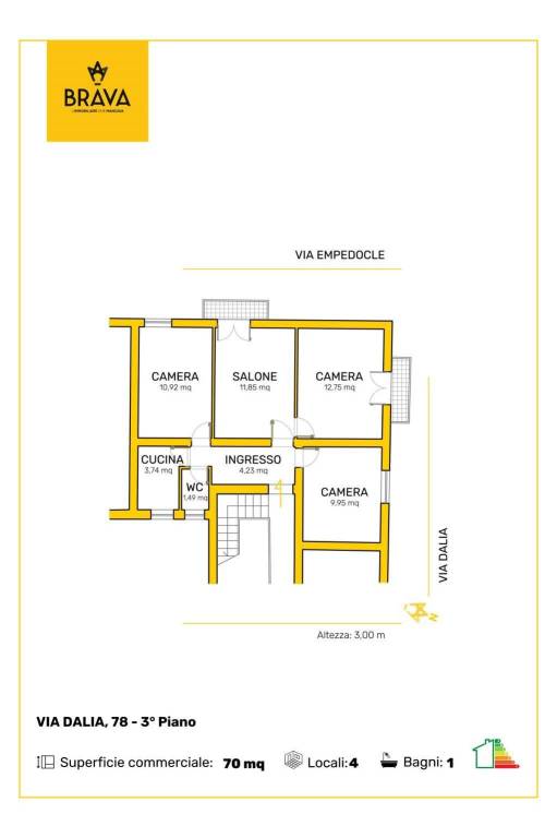 plan VIA DALIA n. 78 Piano 3