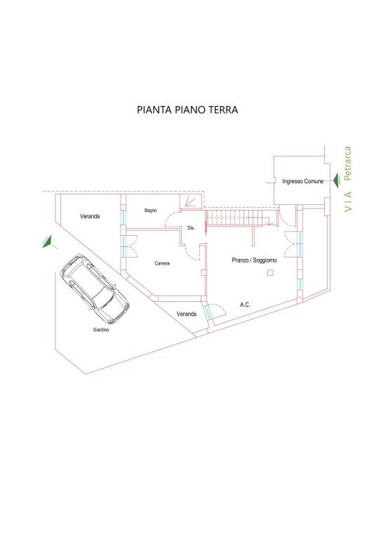 Planimetria piano terra - Via Petrarca 1