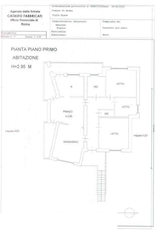 planimetria piano 1°