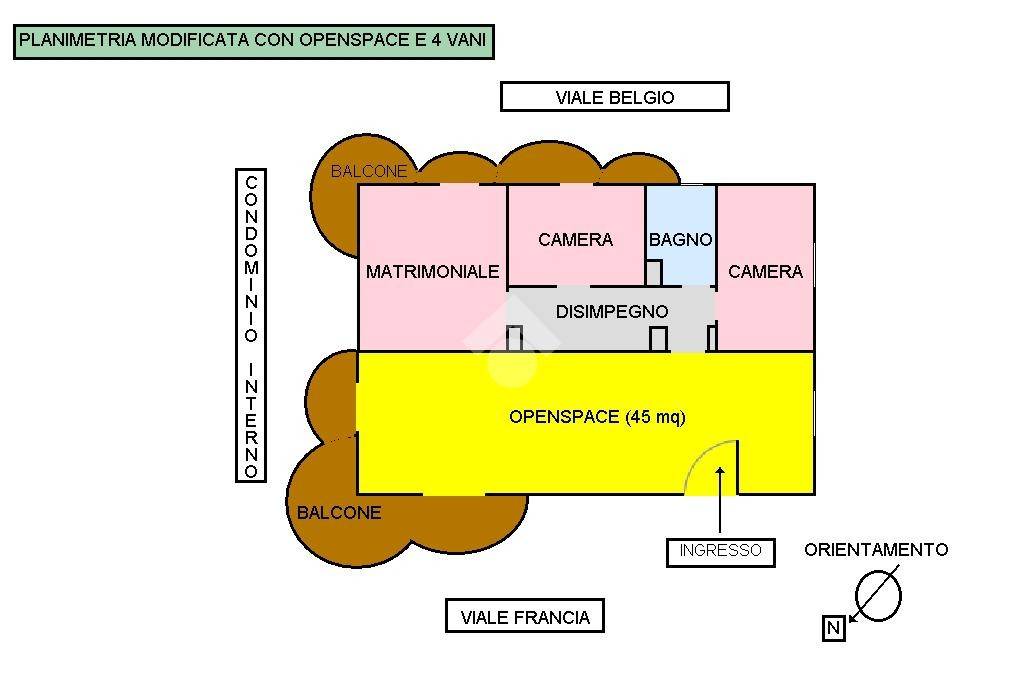 PLANIMETRIA MODIFICATA CON OPENSPACE E 4 VANI