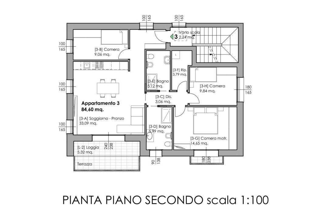 PIANTA PIANO SECONDO 50