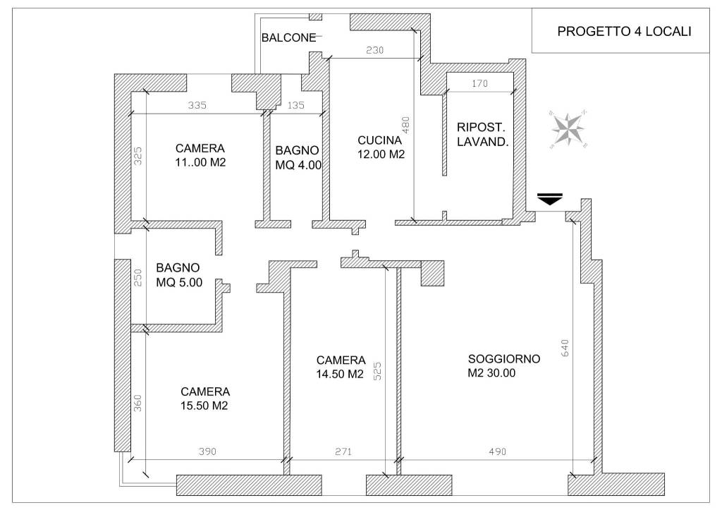 Ipotesi progetto 4 locali