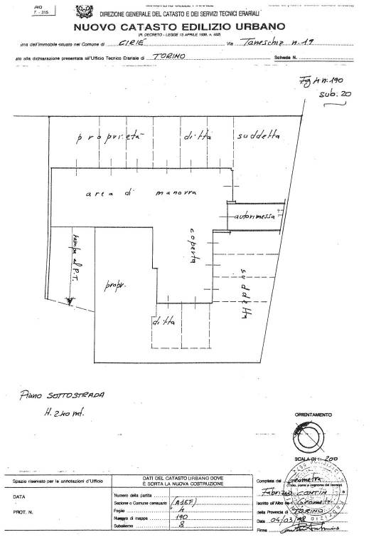 Autorimessa Via Taneschie 19 Piano 1 1