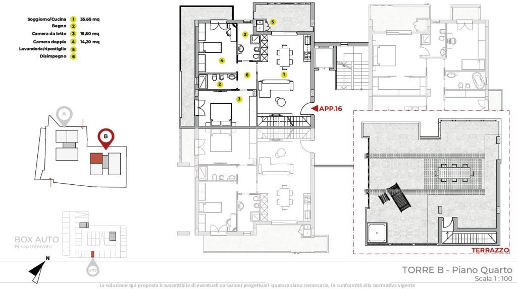 Plan Attico B17 Piano 4°