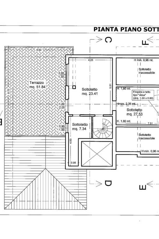 plan quotata piano - sottotetto 1