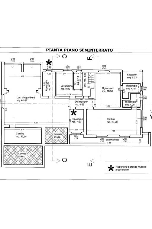 plan quotata piano S 1