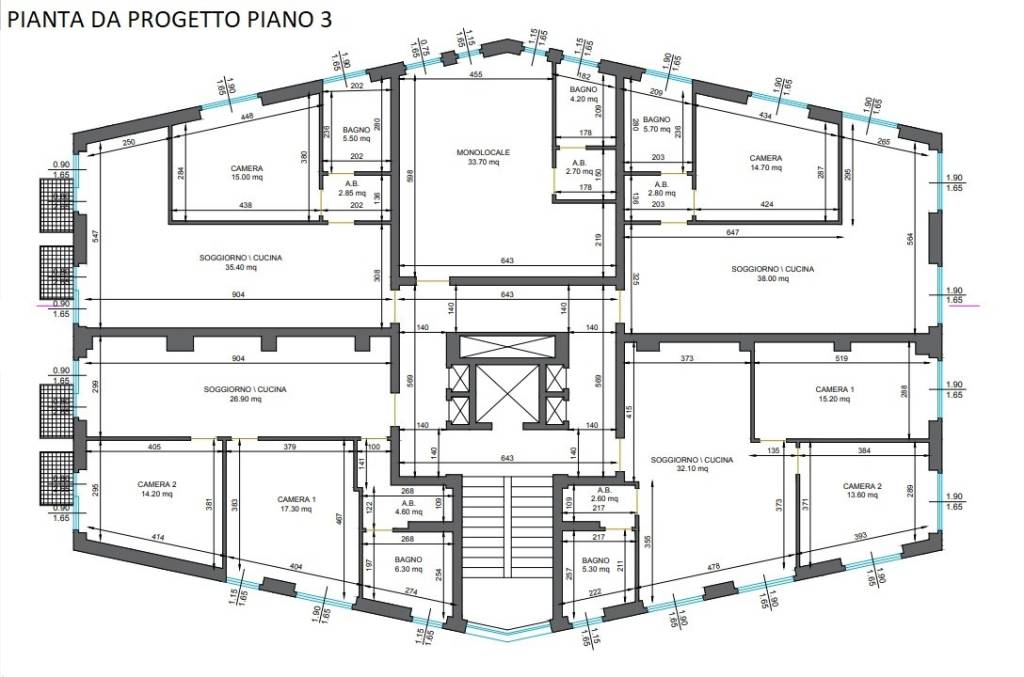 pianta da progetto piano 3