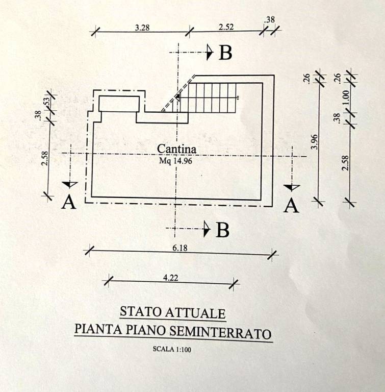 Pianta cantina casa padronale