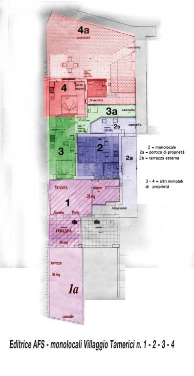 Piantina monolocali 1-2-3-4