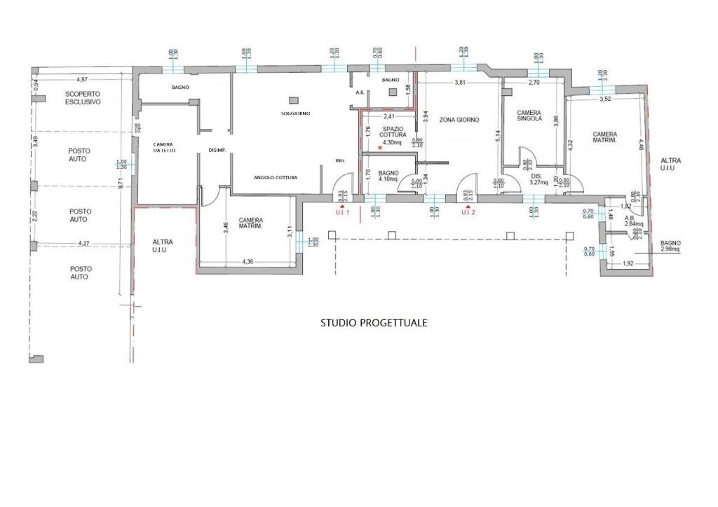 PLANIMETRIA - STUDIO PROGETTUALE DUE APPARTAMENTI