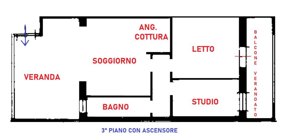 PLANIMETRIA 3° PIANO CON ASCENSORE