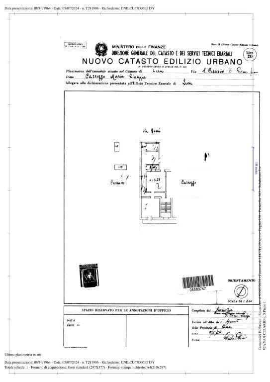 Planimetria  abitazione VIA SAN CESARIO-2 1