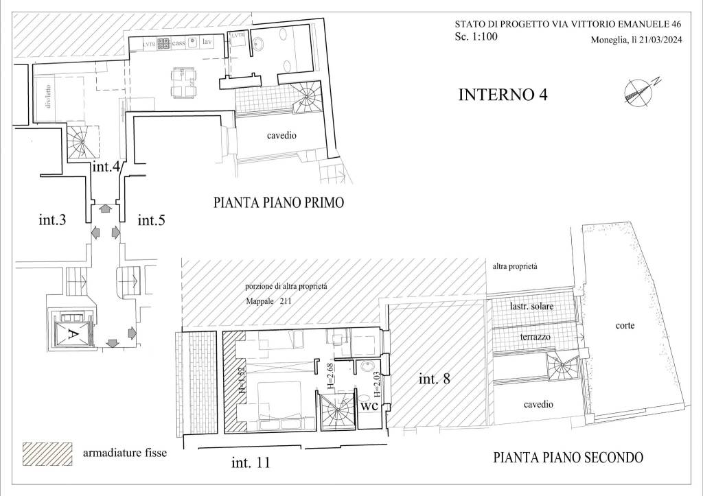 piantina int. 4 con corte 1