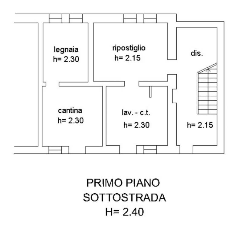 planimetria primo piano sottostrada