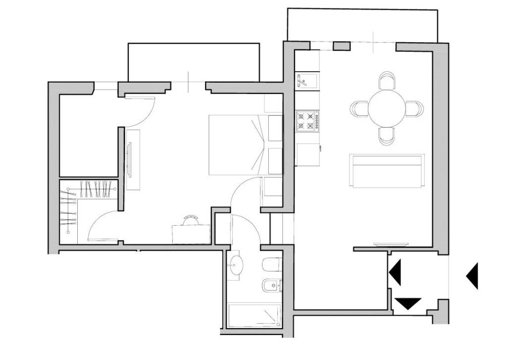 Planimetria arredata primo piano interno