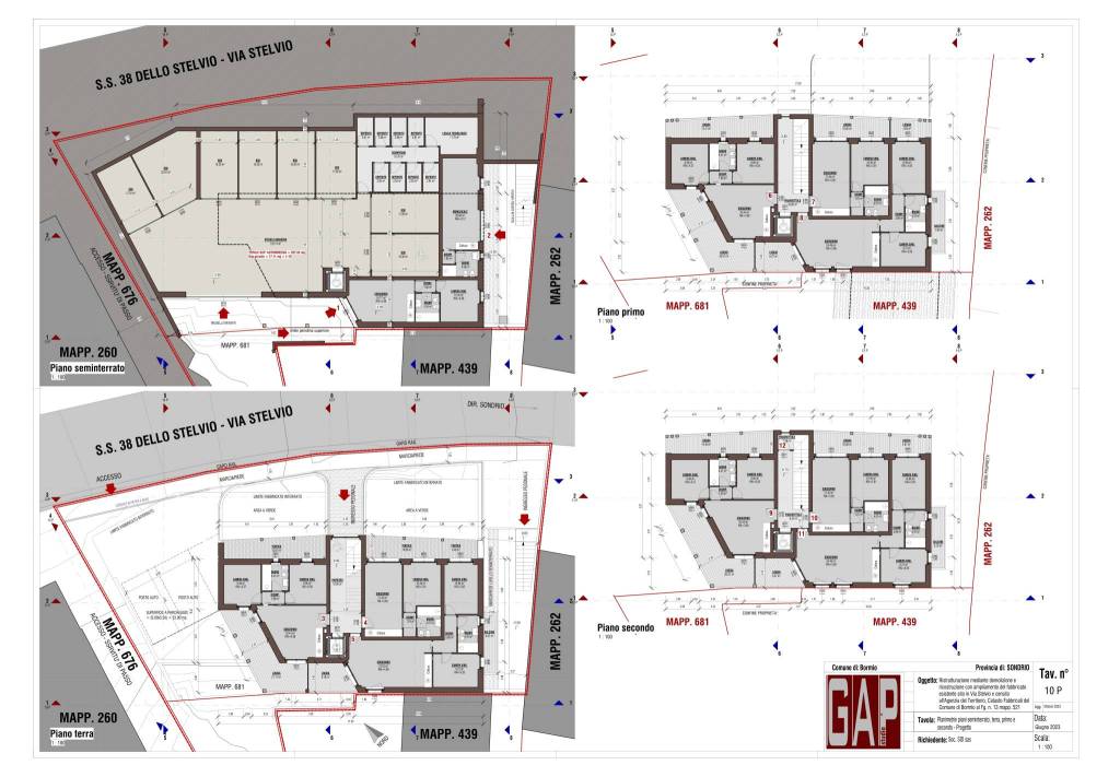 2023.10.20 - Tavola - 10 P - Planimetrie piani sem