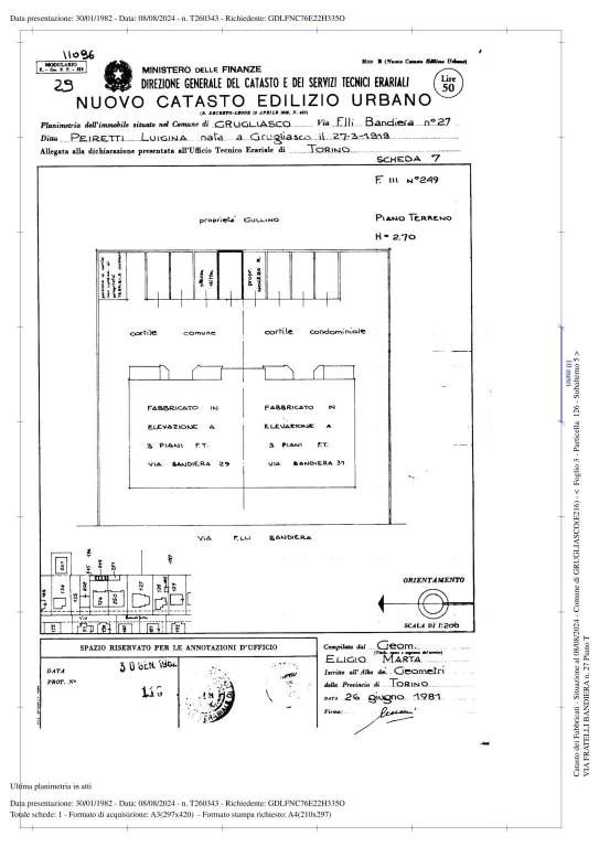 Planimeria catastale _ BOX _ LANCIA _ Grugliasco (