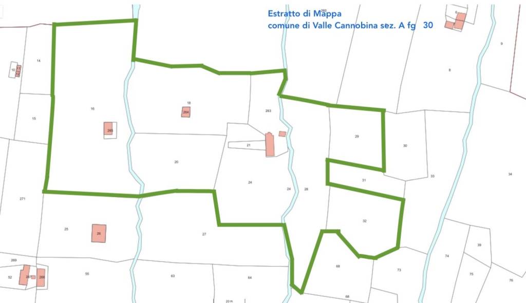 estratto di mappa comune di Valle Cannobina sez A 