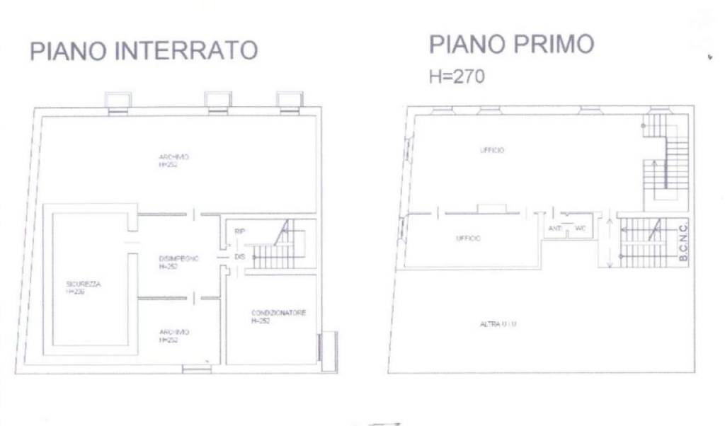 piano interrato e primo