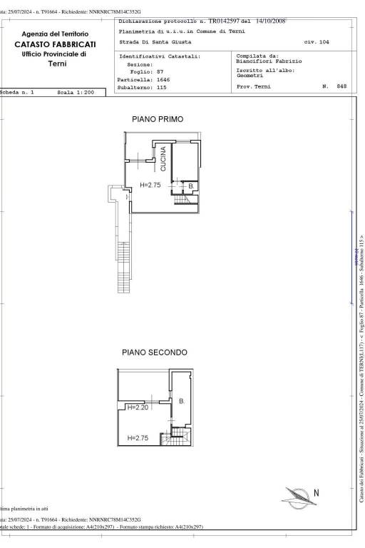 Planimetria catastale - appartamento 1