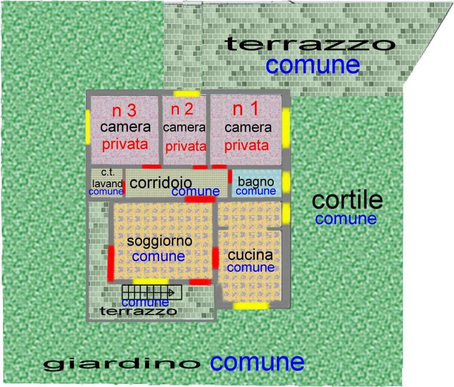 APPARTAMENTO PIANO PRIMO camere