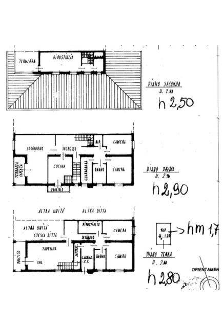 PLANIMETRIA ABITAZIONE P.T. P.1 P.2.