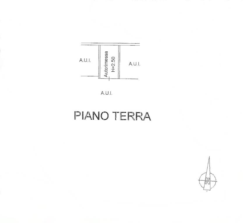 PLANIMETRIA AUTORIMESSA SINGOLA AL PIANO TERRA