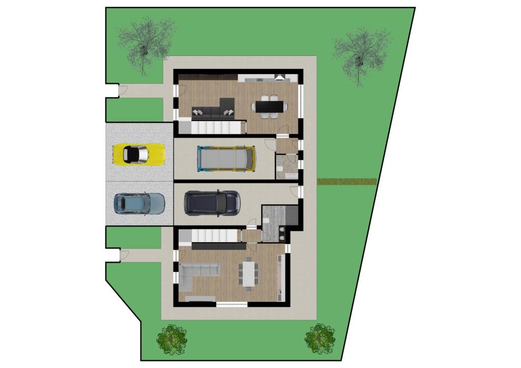 Planimetria con arredamento piano terra