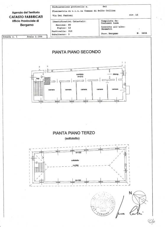 Casa grande.Piano Secondo e Terzo.Sc.1.200 1