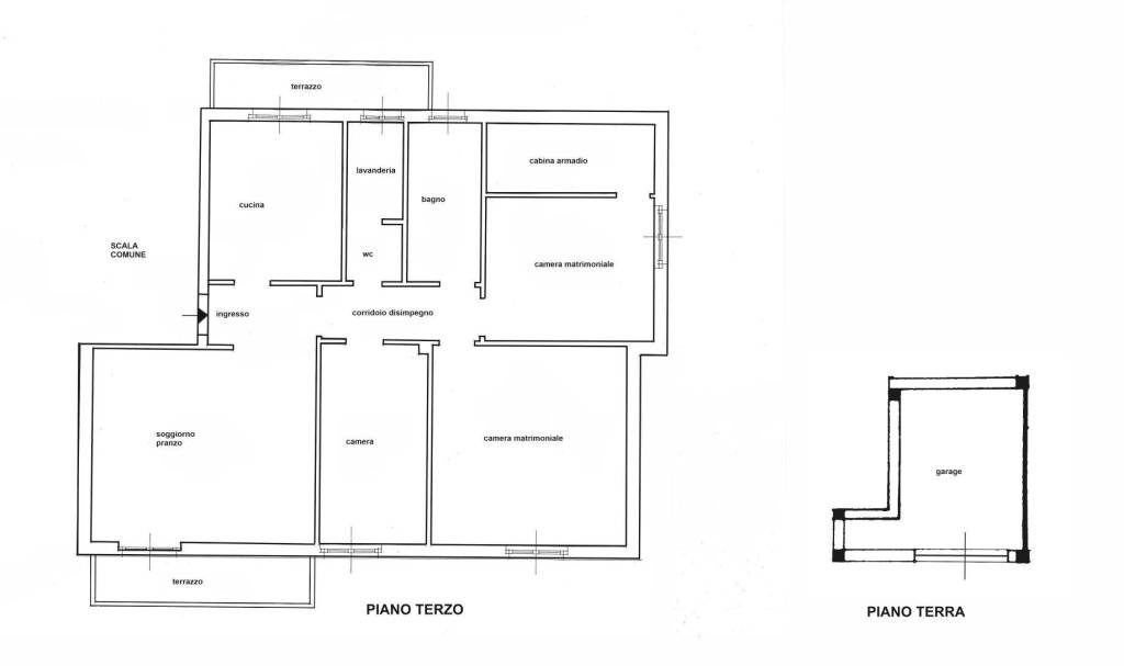 Pianta appartamento e garage